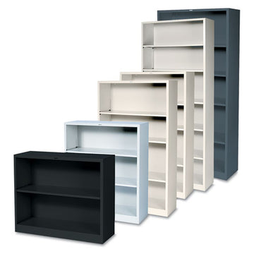 HON® Metal Bookcase, Three-shelf, 34-1-2w X 12-5-8d X 41h, Putty freeshipping - TVN Wholesale